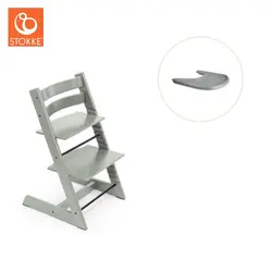 Tripp Trapp Stol & Bricka - Glacier green/grå | Baby & Barn | BabyMode