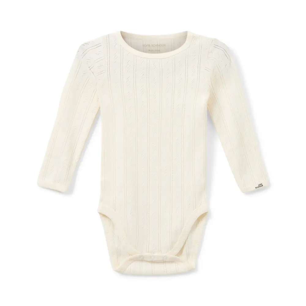 Dicte Långärmad Body - Off White - 74 | Barnkläder - Bodys & overaller - Långärmad body | BabyMode