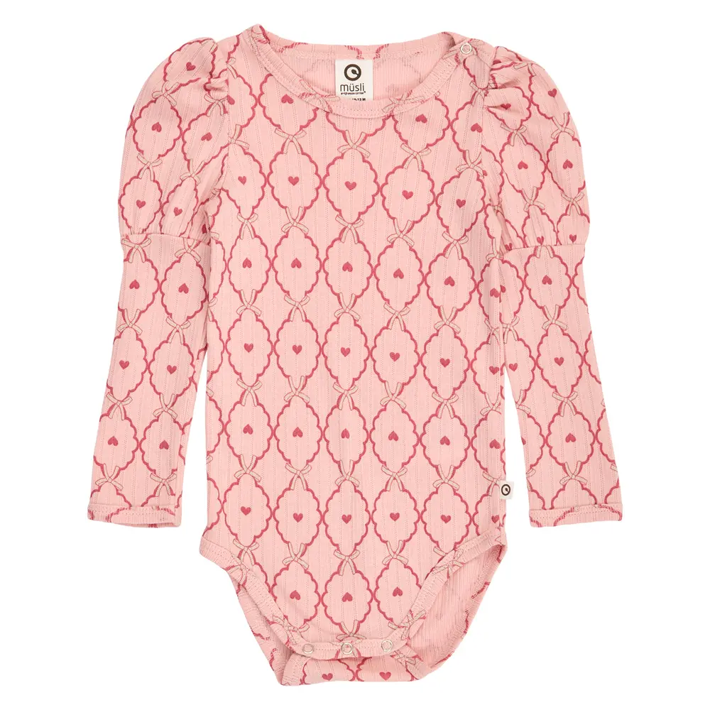 Müsli Love Långärmad Body - Blush/Baroque Rose/Oak - 80