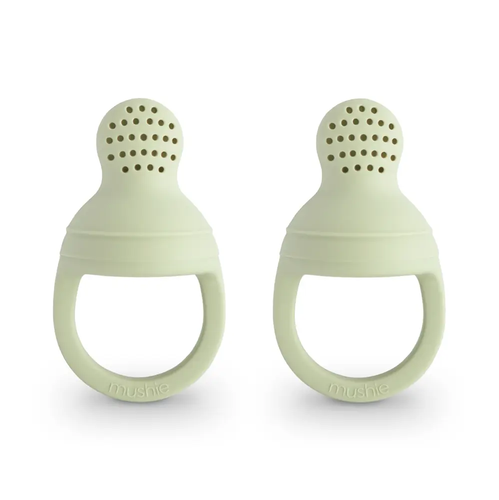 Mushie Smaknapp 2-Pack - Sage | Baby & Barn - Äta - Smaknappar | BabyMode