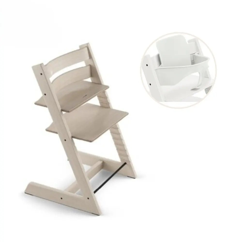Stokke® Tripp Trapp Stol Bok Inkl. Babyset - Whitewash | Baby & Barn - Äta - Barnstolar & tillbehör - Barnstolar med tillbehör | BabyMode