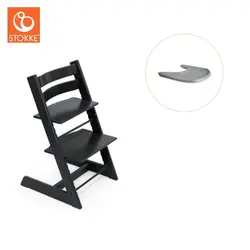 Tripp Trapp Stol & Bricka - Svart/grå | Baby & Barn | BabyMode