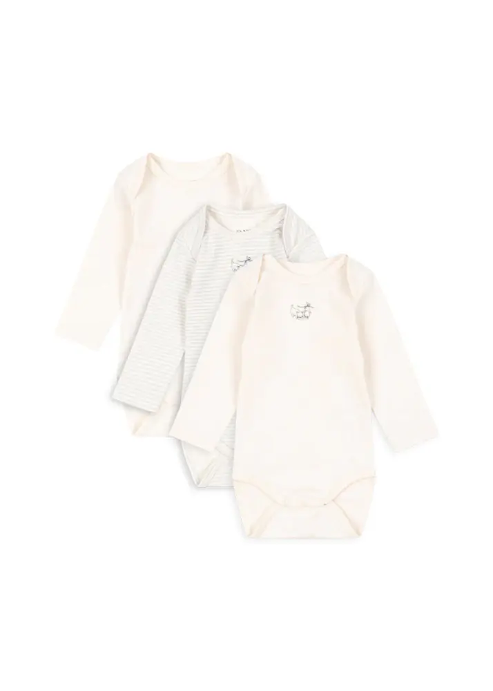 Fanga Fio Långärmad Body 3-Pack - Blue Mix - 18 MDR. | Barnkläder - Bodys & overaller - Långärmad body | BabyMode
