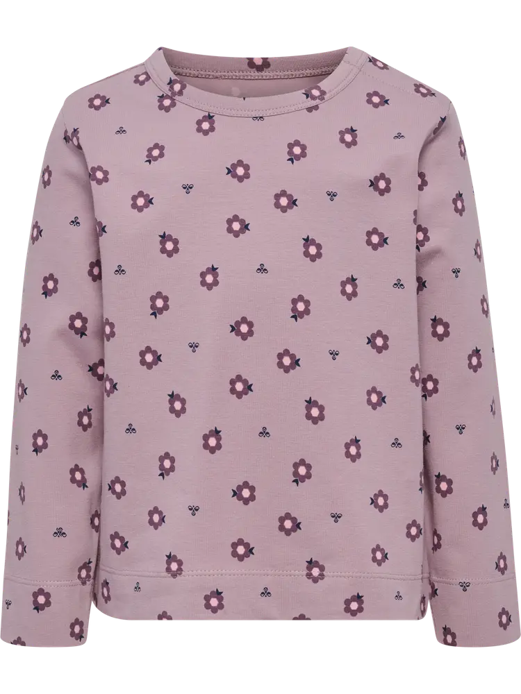 Hummel Långärmad T-Shirt m. Tryck - Sea Fog - 92