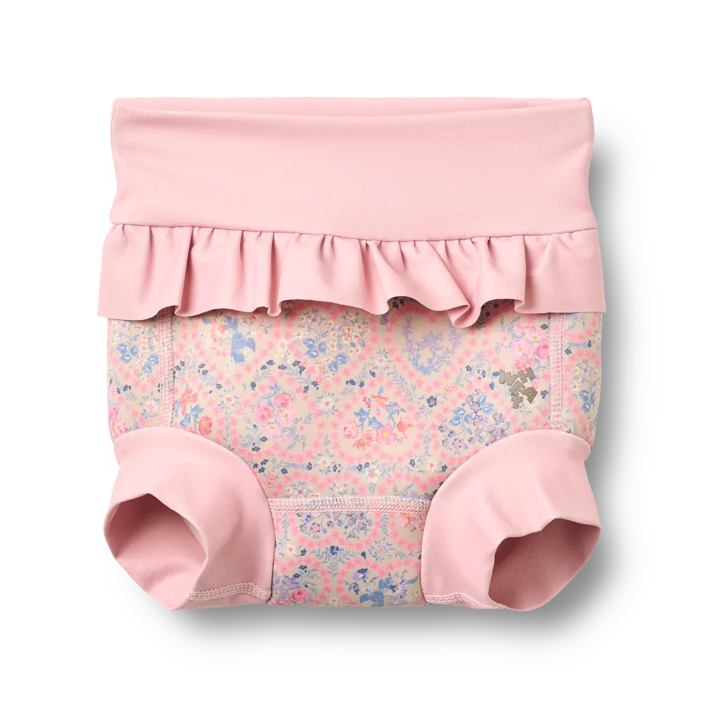 Rita Neoprene Badblöja - Pink Heart Flowers - 0-3 MDR. | Barnkläder - Badkläder - Badblöjor | BabyMode