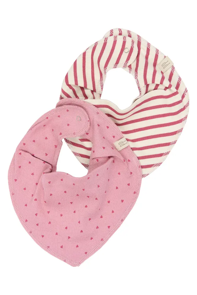 Petit Piao Sky Bib 2-Pack - Mauvewood Striped - ONE SIZE