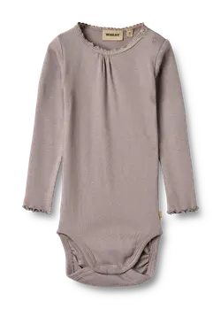 Lotta Rib Body Långärmad - Dusty purple | Kläder - Bodys & overaller - Långärmad body | BabyMode