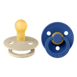 Napp Colour 2-pack Latex Rund 0-6 mån - Vanilla/Cornflower | Baby & Barn - Sköta - Nappar | BabyMode