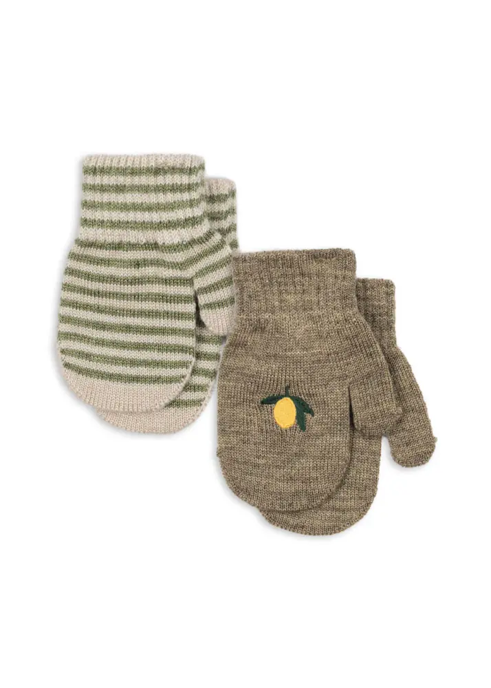 2 Pack Filla Vanter - Lemon/Cherry - ONE SIZE | Barnkläder - Ull - Ullmössor, ullvantar och ulltossor | BabyMode