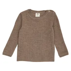 Långärmad Tröja Woolly Merinoull - Walnut Melange | Kläder - Toppar - Blusar | BabyMode