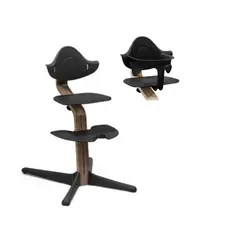 Barnstol i valnöt - svart inkl. babyset