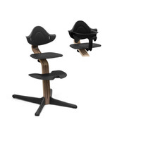 Barnstol i valnöt - svart inkl. babyset