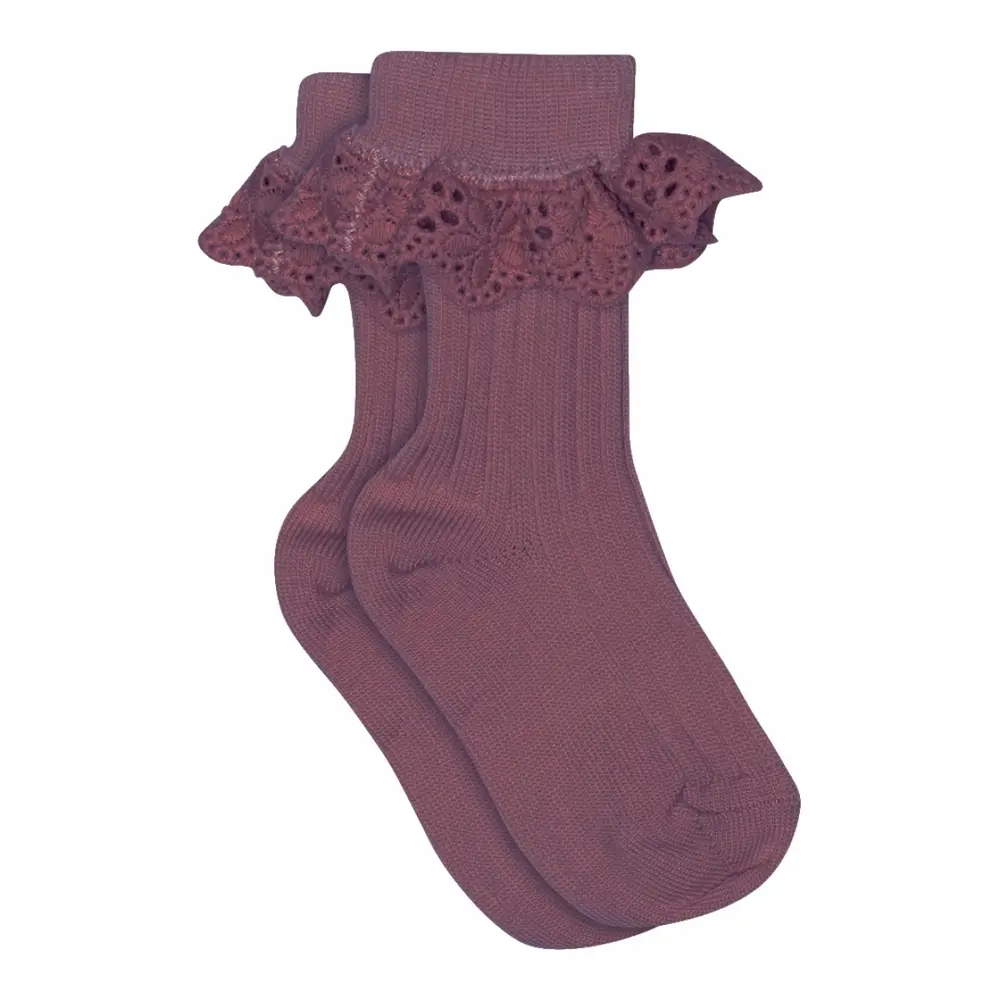 MP Denmark Lea Strumpor Med Volang - Rose Taupe - 15/16