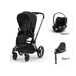 Priam Sittvagn + Cloud T + Basenhet T - sepia black/matt black | Barnvagnar | BabyMode