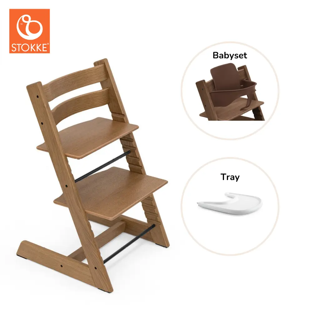 Stokke® Tripp Trapp Stol Inkl. Babyset & Bricka - Warm Brown | Baby & Barn - Äta - Barnstolar & tillbehör - Barnstolar med tillbehör | BabyMode