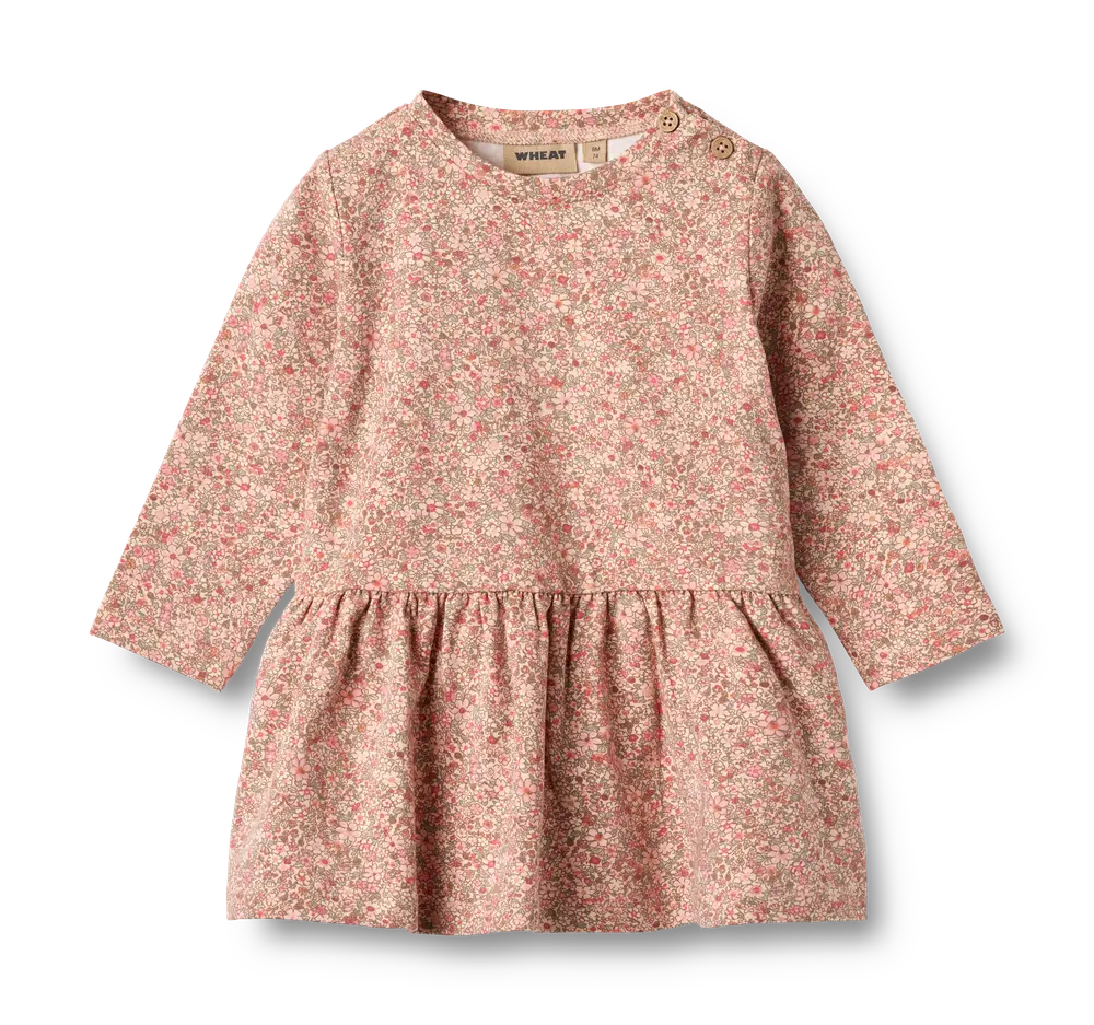 Bessie Jersey Klänning- Rose dust flower meadow - 12 MDR.