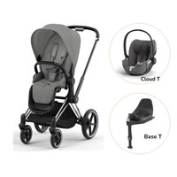 Priam Sittvagn + Cloud T + Basenhet T - Mirage Grey/Chrome Black PLUS