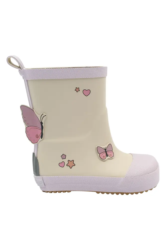 Gummistövlar Fjäril - Barefoot - Oyster Gray - 23 | Barnskor - Gummistövlar | BabyMode