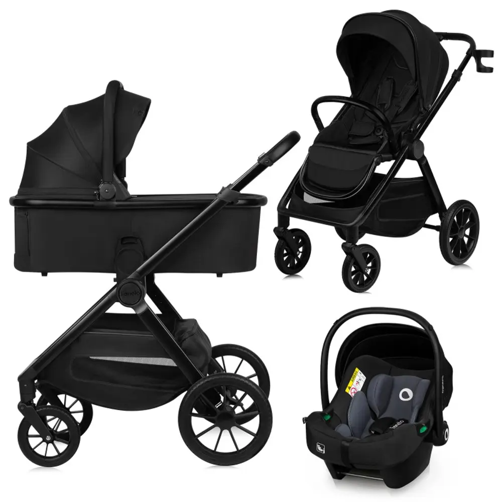 Lionelo Layla 3i1 Barnvagn - Black Onyx | Barnvagnar - Duovagnar - Alla duovagnar | BabyMode