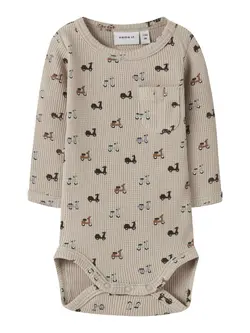 Långärmad Body Nooter - Island Fossil | Kläder - Bodys & overaller - Långärmad body | BabyMode