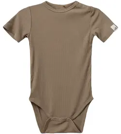 Kortärmad Body Dicte - Dark Sand | Kläder - Bodys & overaller - Kortärmad body | BabyMode