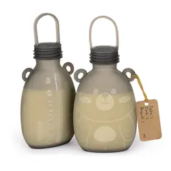 Happii Bear Silikonpåsar tilll Mjölk- 260ml - 2-pack | Graviditet & Amning - Amning - Bröstpumpar - Tillbehör | BabyMode
