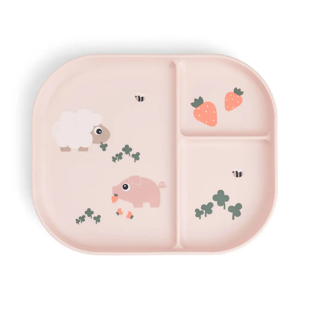 Foodie delad tallrik Tiny farm Powder | Baby & Barn - Äta - Barnserviser | BabyMode