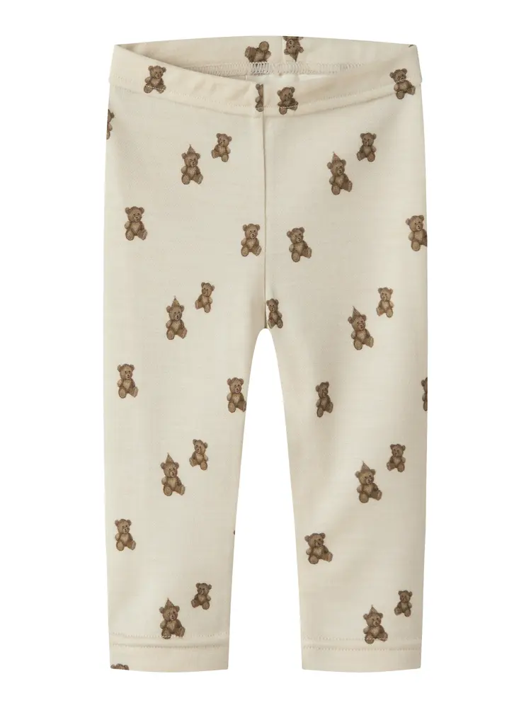 Lil' Atelier Nilo Nun Ull Slim Leggings - Turtledove - 62