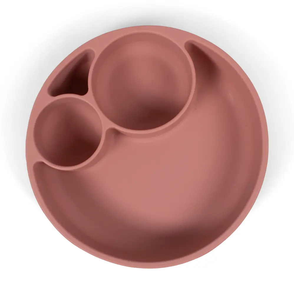 Indelad Tallrik Silikon - Rose | Baby & Barn - Äta - Barnserviser | BabyMode