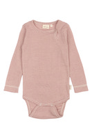 Långärmad Ullbody Dante - Nostalgic Rose/Dark Off White