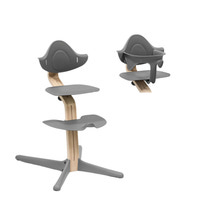 Matstol bok - natural grey inkl. babyset