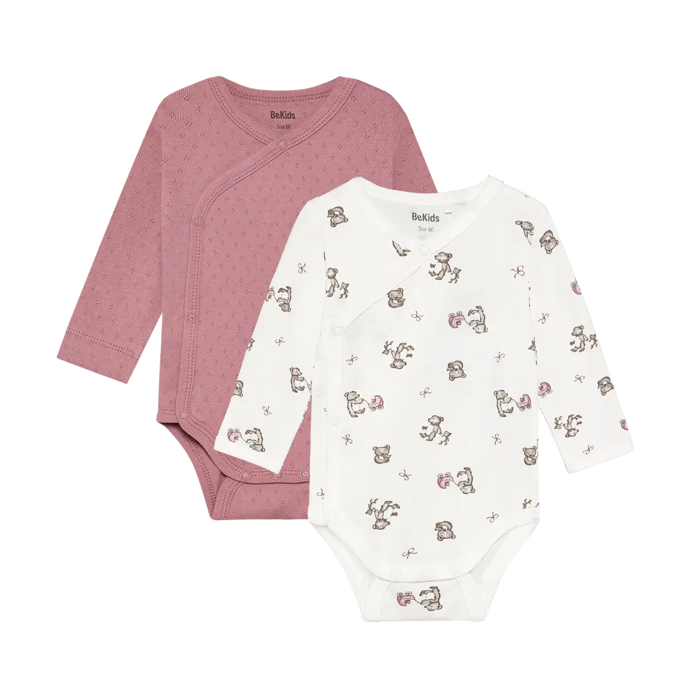 BeKids Långärmad Wrap Body 2-Pack - Nostalgia Rose - 50