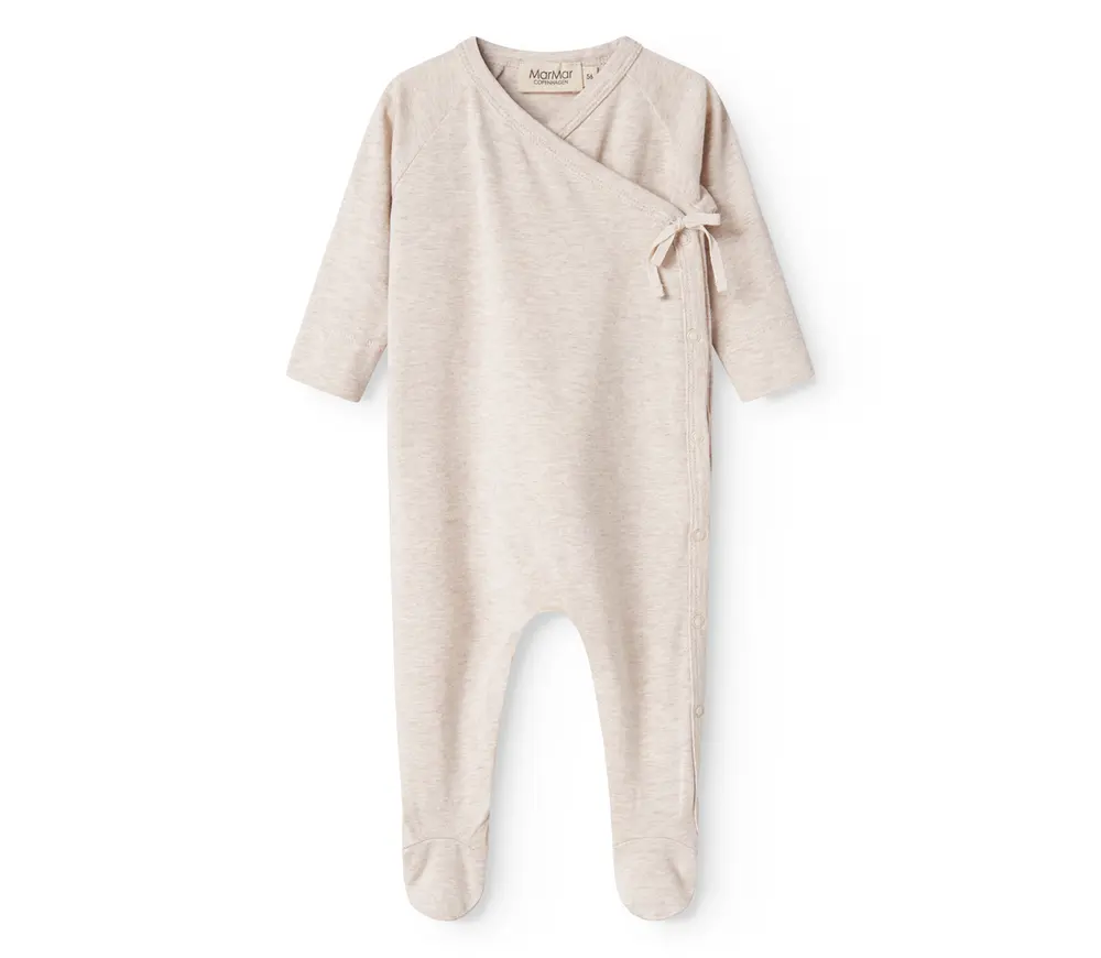 Jumpsuit Rubetta - Light Beige Melange - 62 | Barnkläder - Bodys & overaller - Jumpsuit med fot | BabyMode