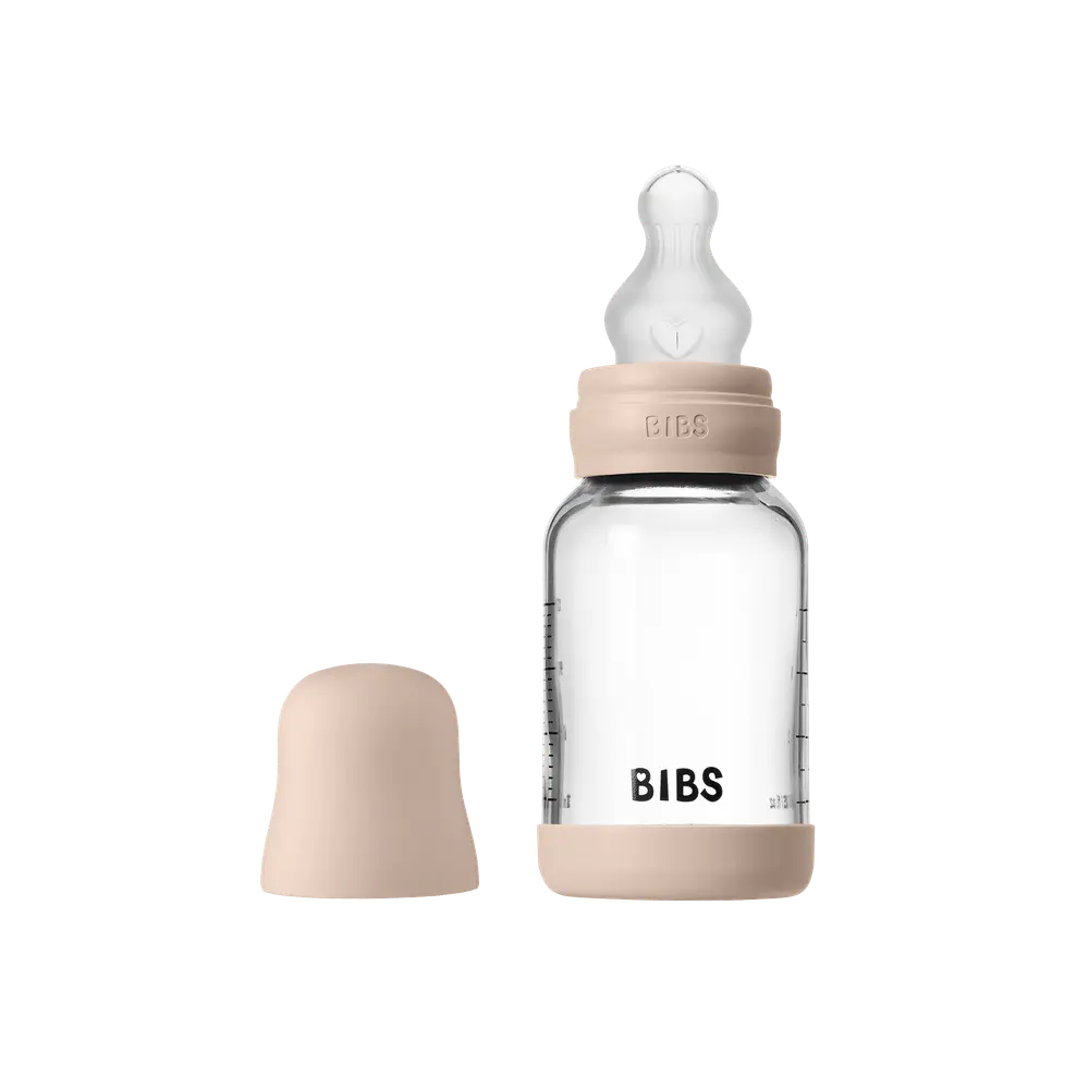 Nappflaska Glas Baby Silikon Slow Flow 120 ml - Blush | Baby & Barn - Äta - Nappflaskor | BabyMode
