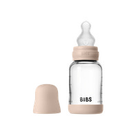Nappflaska Glas Baby Silikon Slow Flow - Blush