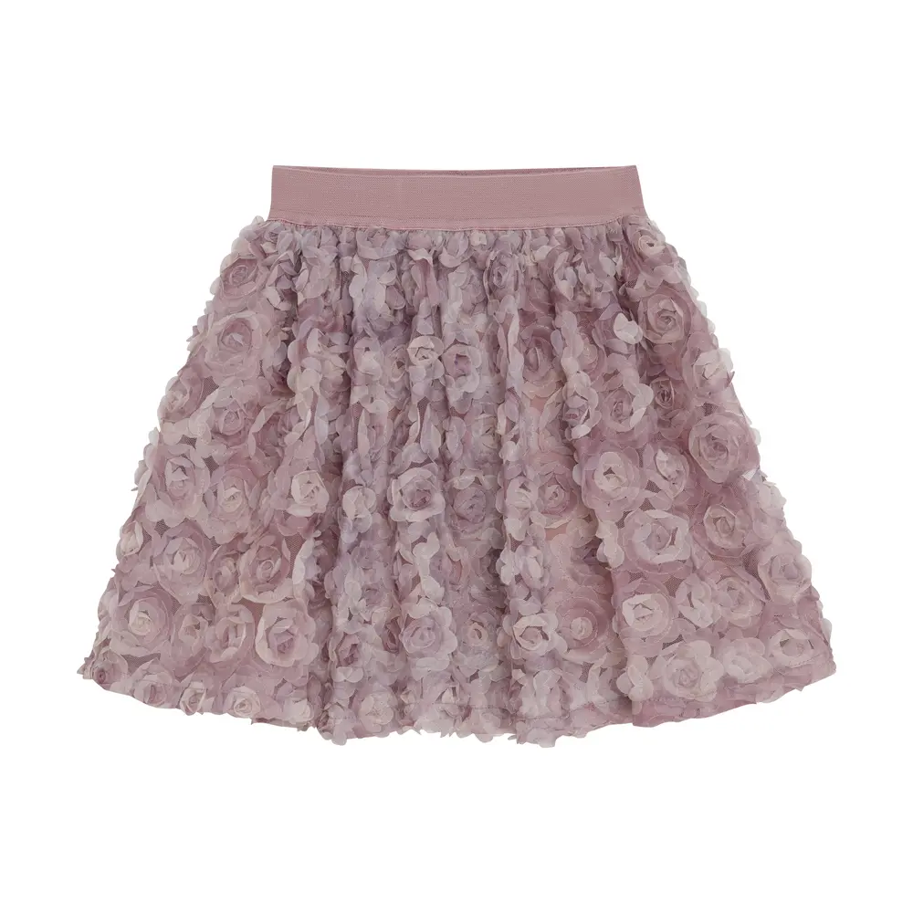 Kjol med Mesh Blommig - Woodrose - 104