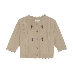 Stickad Kofta - Beige Melange | Kläder - Toppar - Koftor, västar & tröjor | BabyMode