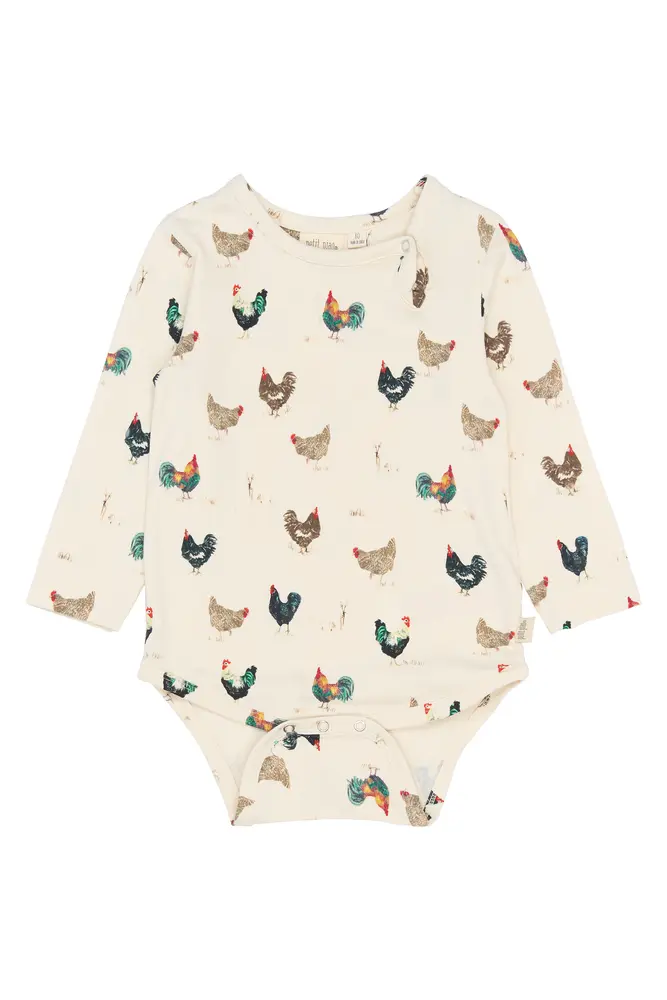 Star Långärmad Body - Eggnog Rooster - 62 CM
