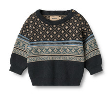 Julius Jacquard Stickat Tröja - Navy