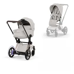 Cybex e-Priam Duovagn - Style - City Grey/Rosegold | Barnvagnar | BabyMode
