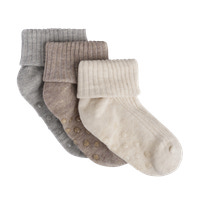 BeKids Rib Strumpor m. ABS 3-Pack - Mocha Meringue