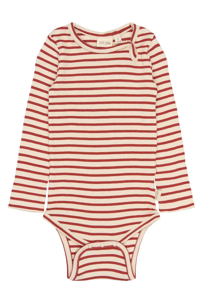 Sky Långärmad Body - Cinnabar Striped - 62 CM