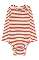 Sky Långärmad Body - Cinnabar Striped