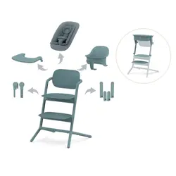 Lemo matstol 4i1 inkl. Hjälpa till pall - Stone blue Stone blue | Baby & Barn | BabyMode