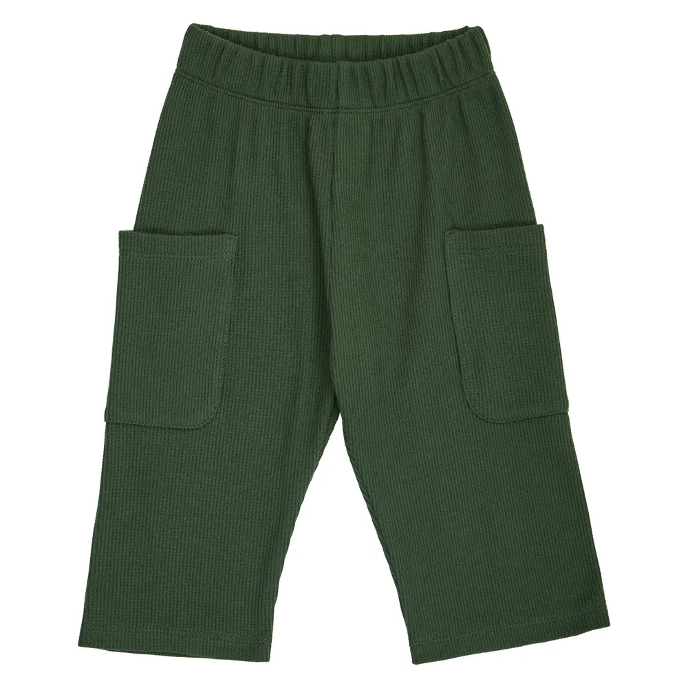 Müsli Waffle Byxor m. Ficka - Forest Green - 80