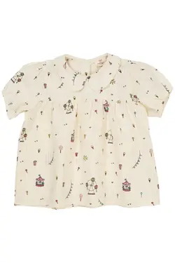 Printed bluse m. krave - TIVOLI | Kläder - Toppar - Blusar | BabyMode