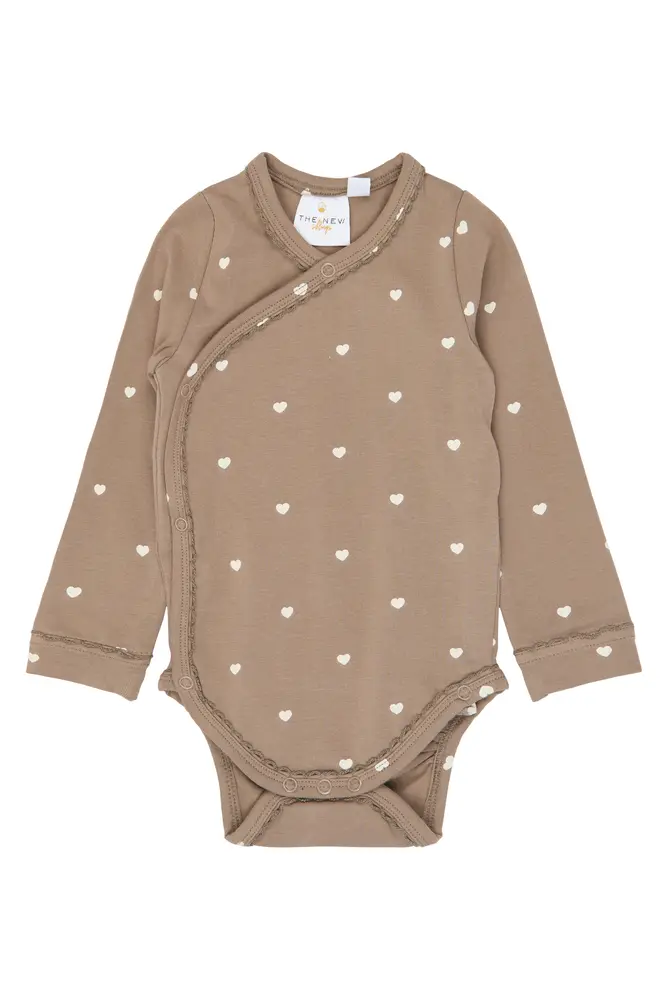 The New Siblings Nova Långärmad Wrap Body - Taupe Gray AOP TN - 74
