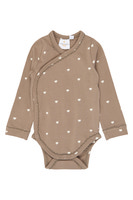 The New Siblings Nova Långärmad Wrap Body - Taupe Gray AOP TN