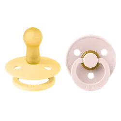 Napp Colour 2-pack Latex Rund 6-18 mån - Pale Butter/Petal | Baby & Barn - Sköta - Nappar | BabyMode