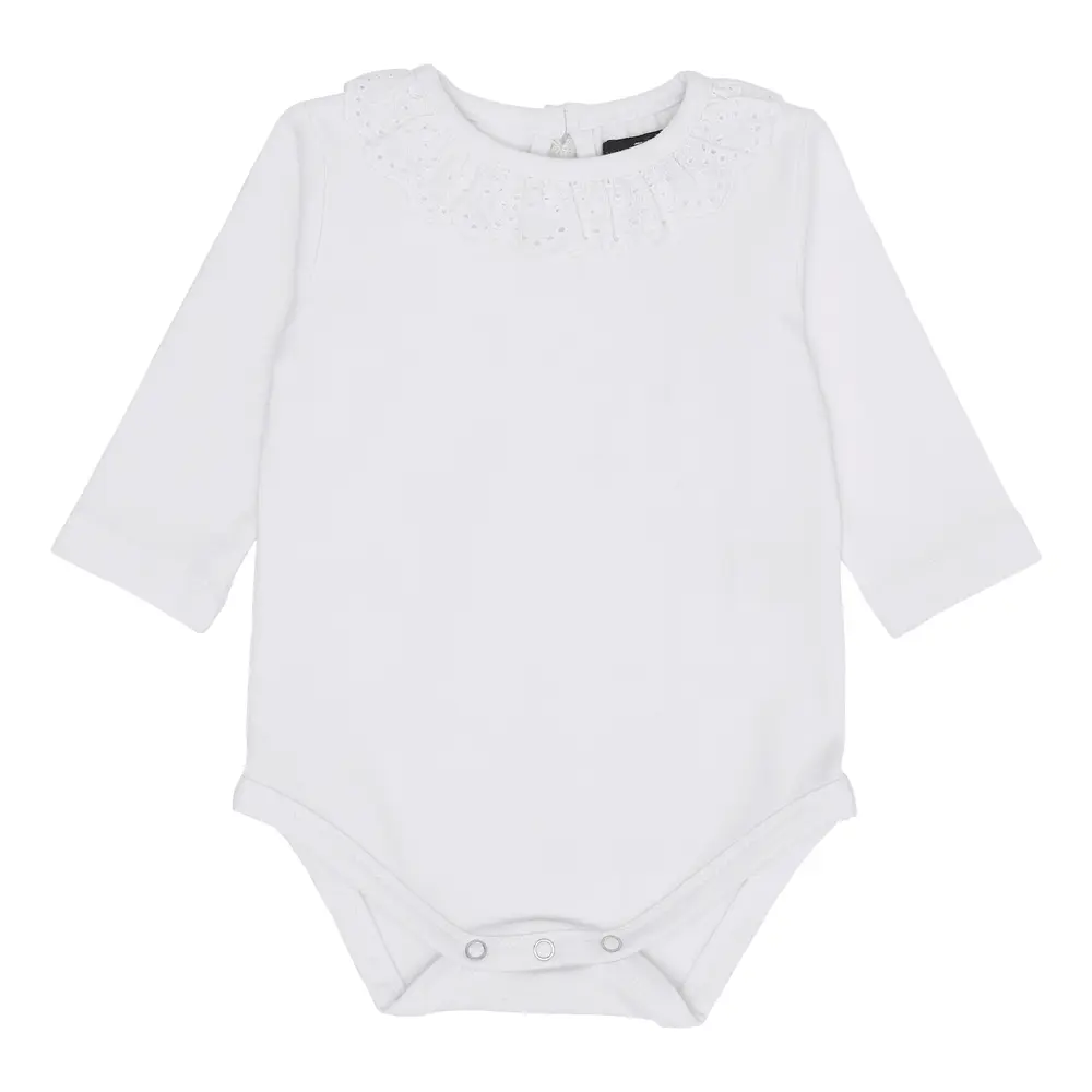 Skjortbody - Vit - 56 | Barnkläder - Bodys & overaller - Långärmad body | BabyMode